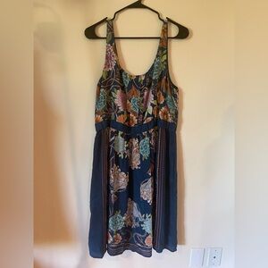 Moulinette Soeurs Floral Midi Dress - Blue and Green